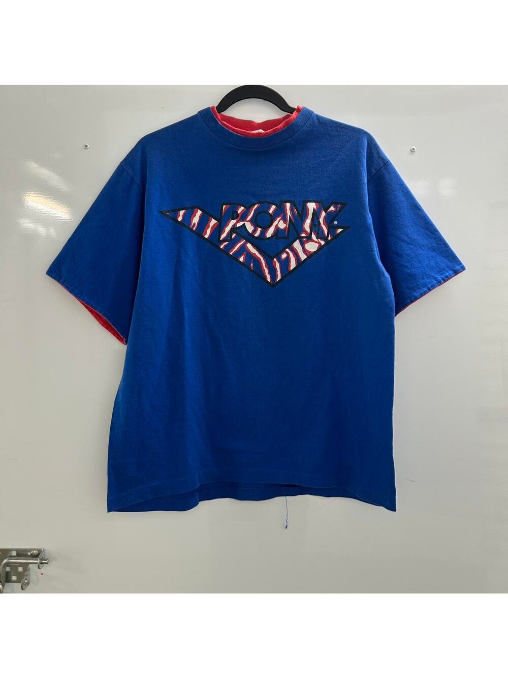 Blue and red vintage 90s pony graphic tee